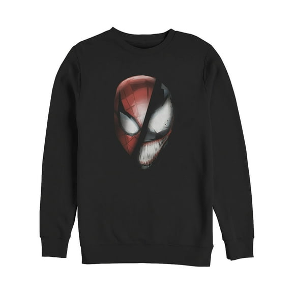 Men's Marvel Venom Becomes Spidey Mask  Sweatshirt Black Small