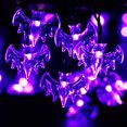 thumbnail image 3 of Guirnaldas de luces solares para Halloween, 20 pies, 40 LED, luces LED de murciélago moradas, resistentes al agua, para decoración de fiestas interiores y exteriores de Halloween, patio, césped,, 3 of 5