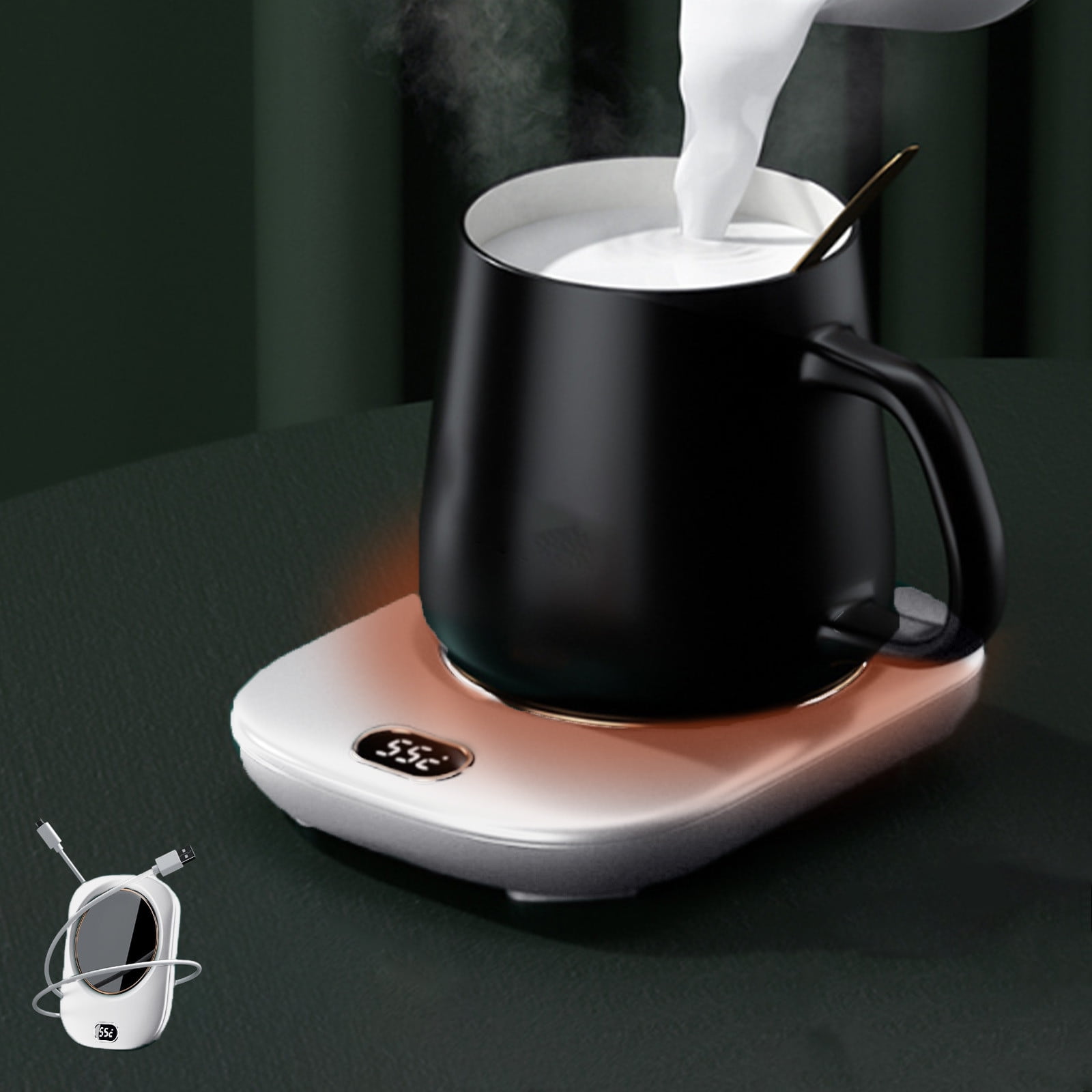 Mr. Coffee Tea Soup Hot Beverages MWBLK Mug Warmer for Office Home