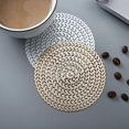 thumbnail image 5 of (Gold10cm,Coasters,6pcs Round Coasters,Creative PVC Coffee Mat Round Flower Waterproof Coaster Christmas Waterproof Coaster Heat Insulation Pad Placem, 5 of 5