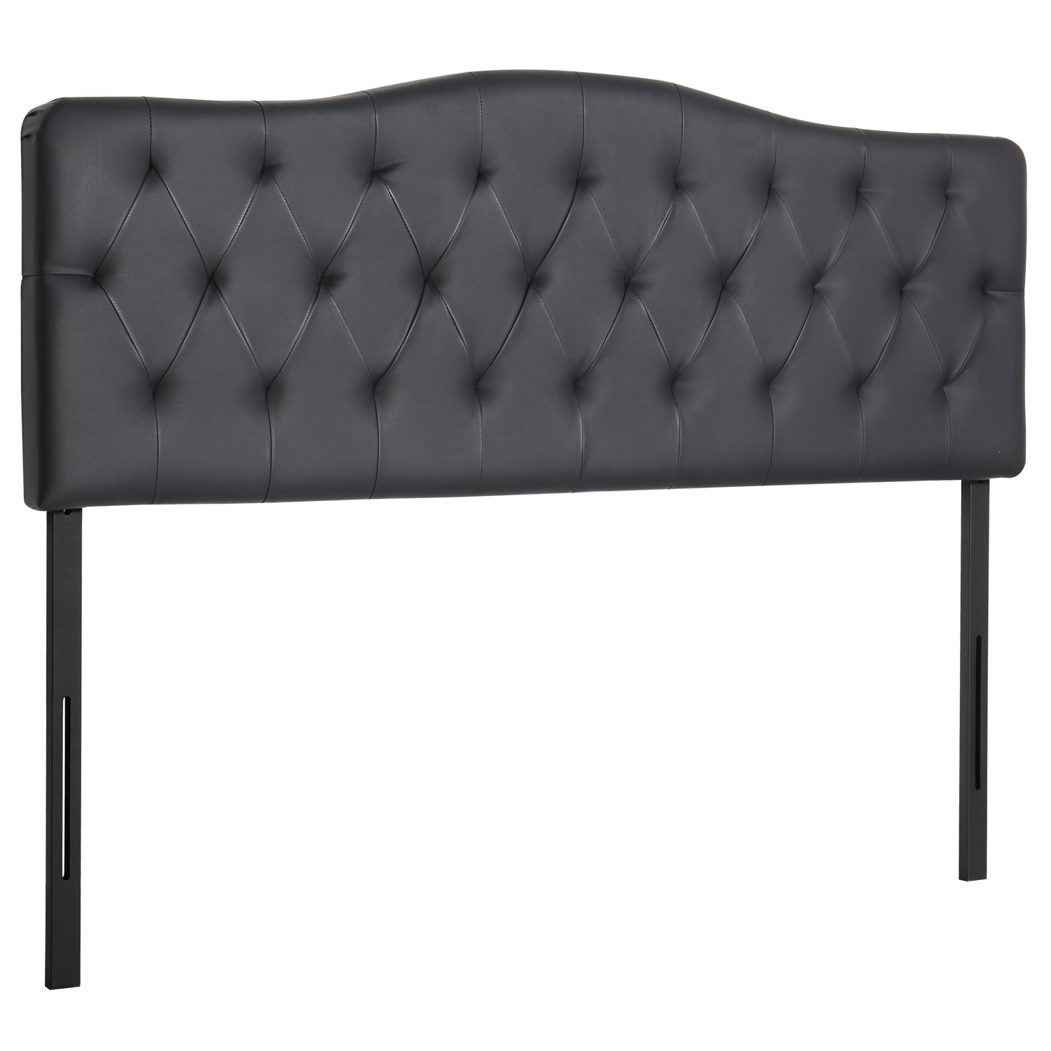 VECELO PU Upholstered Headboard Adjustable Height for Queen Bed, Black