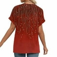 thumbnail image 4 of Womens Summer Tops V Neck Short Sleeve Shirts Trendy Casual Vacation Printing Tee Shirts, 4 of 7