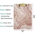 thumbnail image 2 of FMSHPON Rose Pink Lifelike Marble Clipboard Hardboard Wood Nursing Clip Board and Pull for Standard A4 Letter 13x9 inches, 2 of 6
