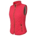 thumbnail image 2 of J. METHOD Women’s Quilted Vest Reversible Lightweight Sleeveless Full Zip Up Faux Fur Lining Gilet Jacket with Pockets NEWV44 Pink M, 2 of 6