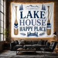 thumbnail image 6 of Lake House Happy Place Silhouette With Dock and Paddles, Serene Rustic for Nature Lovers, Rustic Cabin Wall Art Decor, Housewarming Gift Tapestry Wall Hanging for Bedroom and Living Room, 6 of 7