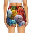 thumbnail image 4 of Goofa Easter Eggs Printed Women 2 in 1 Running Shorts,Quick Dry Athletic Workout Shorts,High Waisted Athletic Shorts with Liner Pockets-Small, 4 of 9