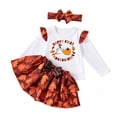 thumbnail image 3 of HXWCHs Girls Summer Ruffle Sleeve Dresses with Headband Kids Cewneck Casual Halloween Dress Girls Dresses Size: 3-4 Years White, 3 of 7