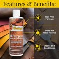 thumbnail image 2 of Leather Cleaner & Conditioner (8 oz) - All Purpose Wax-Free Color Safe Formula Protects & Strengthens All Leather - Prevents Molding, Cracking, Water Spots & Salt Stains on Car, Shoe, Purse, 2 of 3