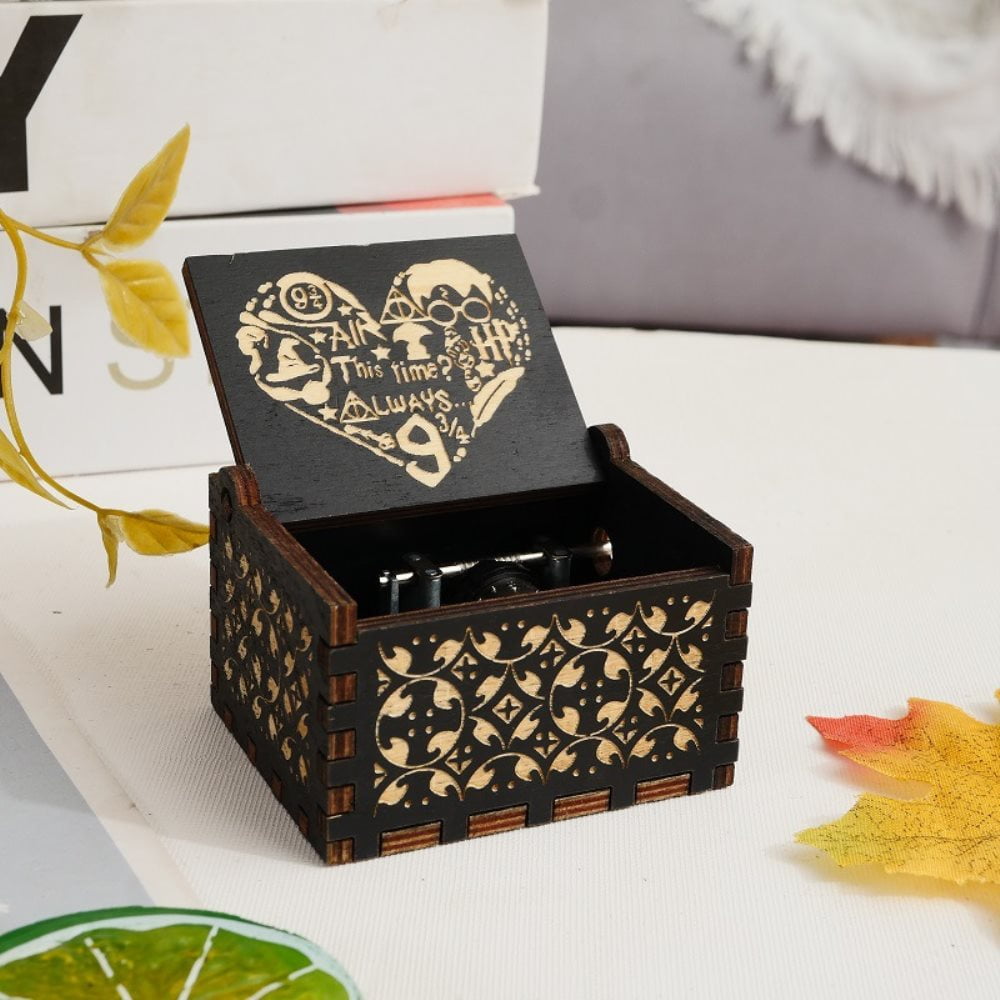 Harry Potter Music Box Laser Engraved Vintage Wooden Musical Box, Best