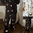 thumbnail image 2 of Fengactive Plush Pajama Pants for Women Star Print Pajama Bottoms Home Fluffy Pajama Pants with Pocket Sleepwear, 2 of 4