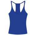 thumbnail image 4 of Endives Womens Tank Tops Ribbed Workout Tank Top With Built in Bra Tight Racerback Neck Athletic Sport Tank Top Blue, 4 of 4