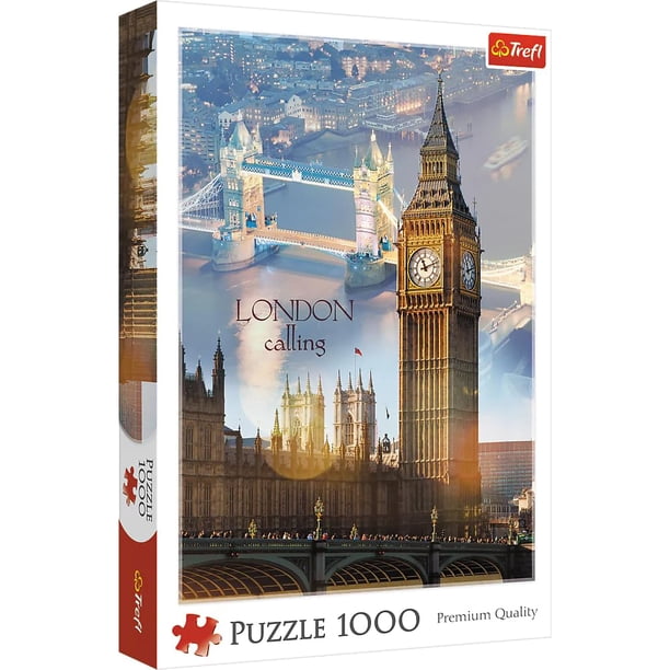 Trefl London at Dawn Rompecabezas de 1000 piezas, impresión roja de 27 x 19 pulgadas, rompecabezas de bricolaje, diversión creativa, rompecabezas clásico para adultos y niños a partir de 12 años