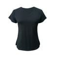 thumbnail image 4 of AherBiu Womens Short Sleeve T Shirts V Neck Side Slit Comfy Tops Summer Casual Basic Top Tees, 4 of 6