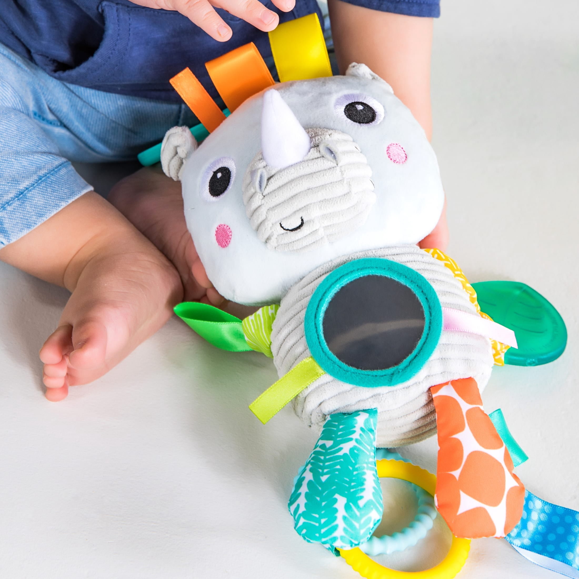Bright Starts Playful Pals Activity Take-Along Toy - Rhino, Ages Newborn +