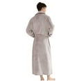 thumbnail image 3 of Men's Plush Bathrobe Soft Long Sleeve Fleece Bath Robe Bathrobe Super Absorbent Spa Robe Collar Loose Fit Fleece Loungewear Winter Warm Robe Housecoat, 3 of 6