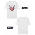 thumbnail image 6 of Women's T-Shirts, Valentine's Day Love Heart Cotton Crewneck Tee Short Sleeve Casual Tops Loose Graphic T-Shirt White, M, 6 of 7