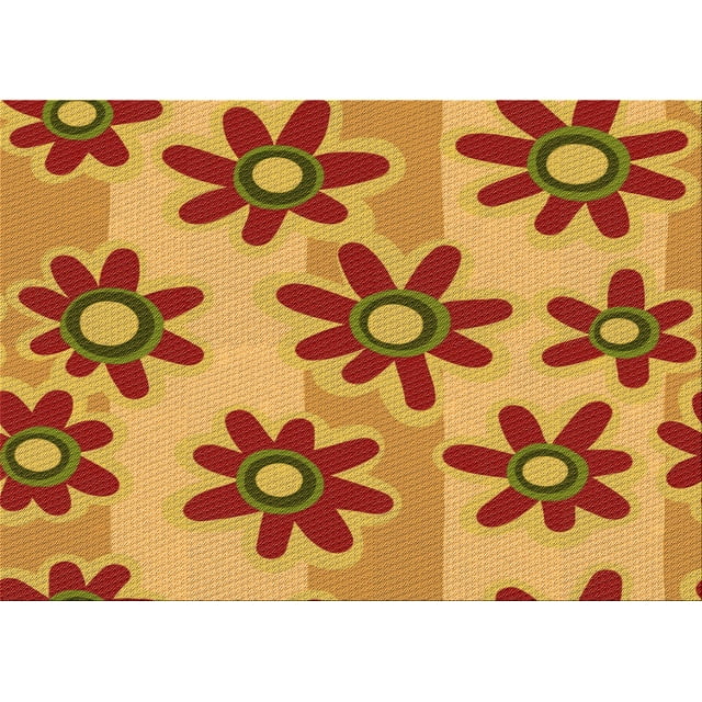 Ahgly Company Machine Washable Indoor Rectangle Transitional Grapefruit Red Area Rugs, 2' x 4'