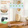 thumbnail image 6 of Heavy Duty Clothing Racks for Hanging Clothes Rack, 43" Wide Rolling Garment Rack Metal Clothing Hanger Rack with Wheels Wardrobe Rack for Coats, Shirts, Dress (Pink), 6 of 7