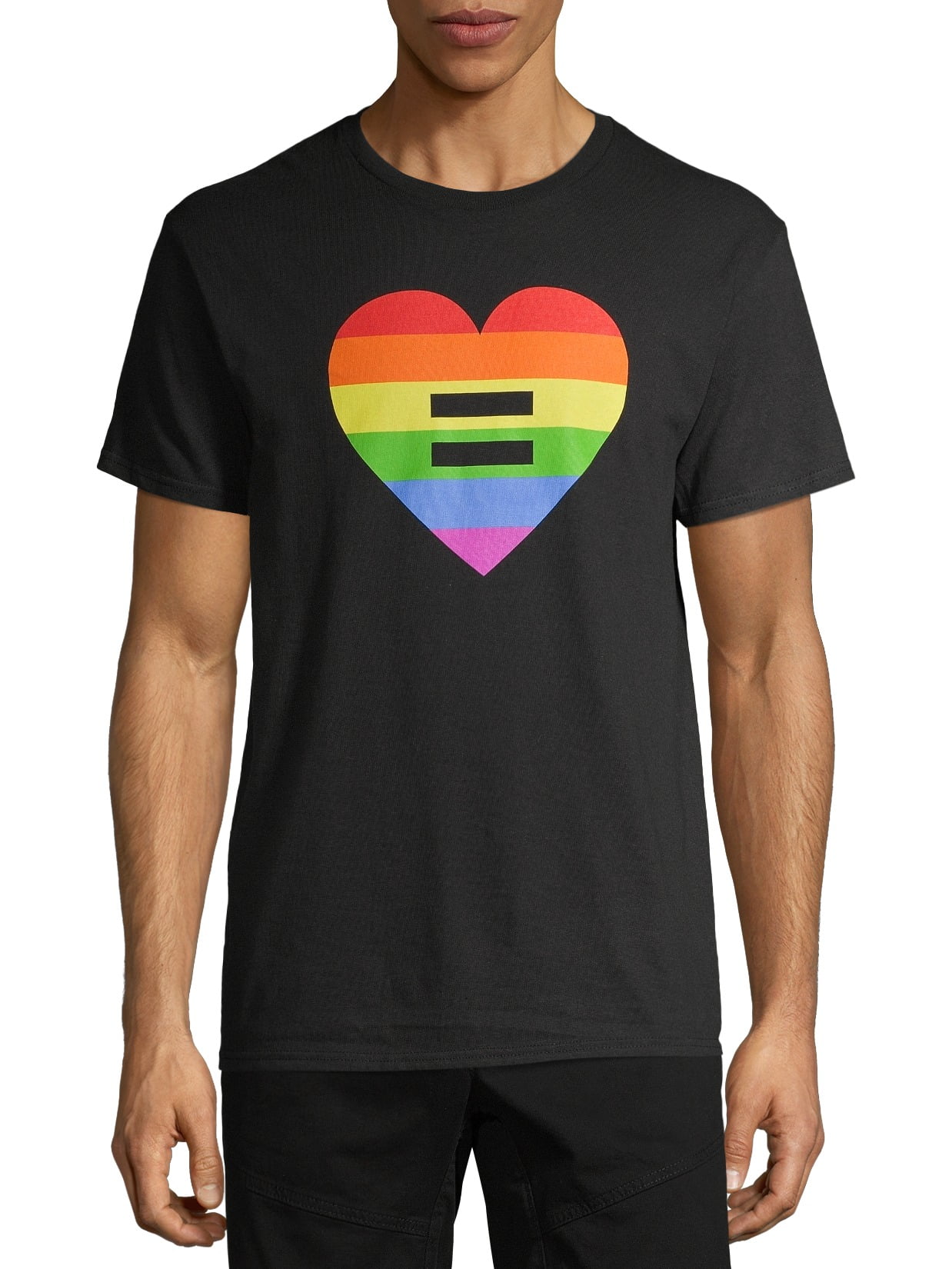 2-6T Girls Short Sleeve Rainbow Heart LGBT Shirts Casual Blouse Clothes with Flounces