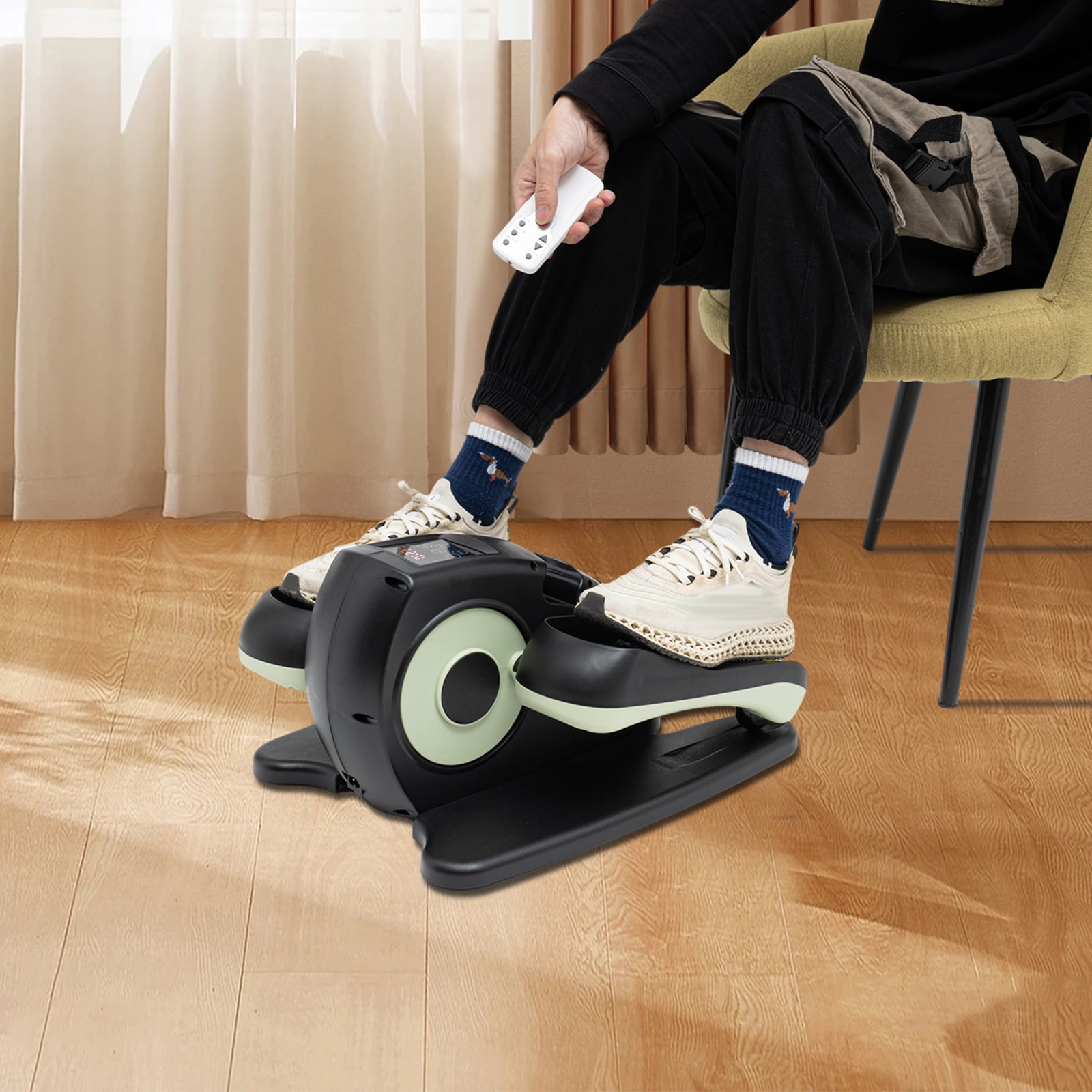 Under Desk Elliptical Machine Rehab Electric Sitting Leg Foot Pedal Exercise Equipment Portable Trainer for Home Office with Remote Control for Homes Gyms Other Occasions