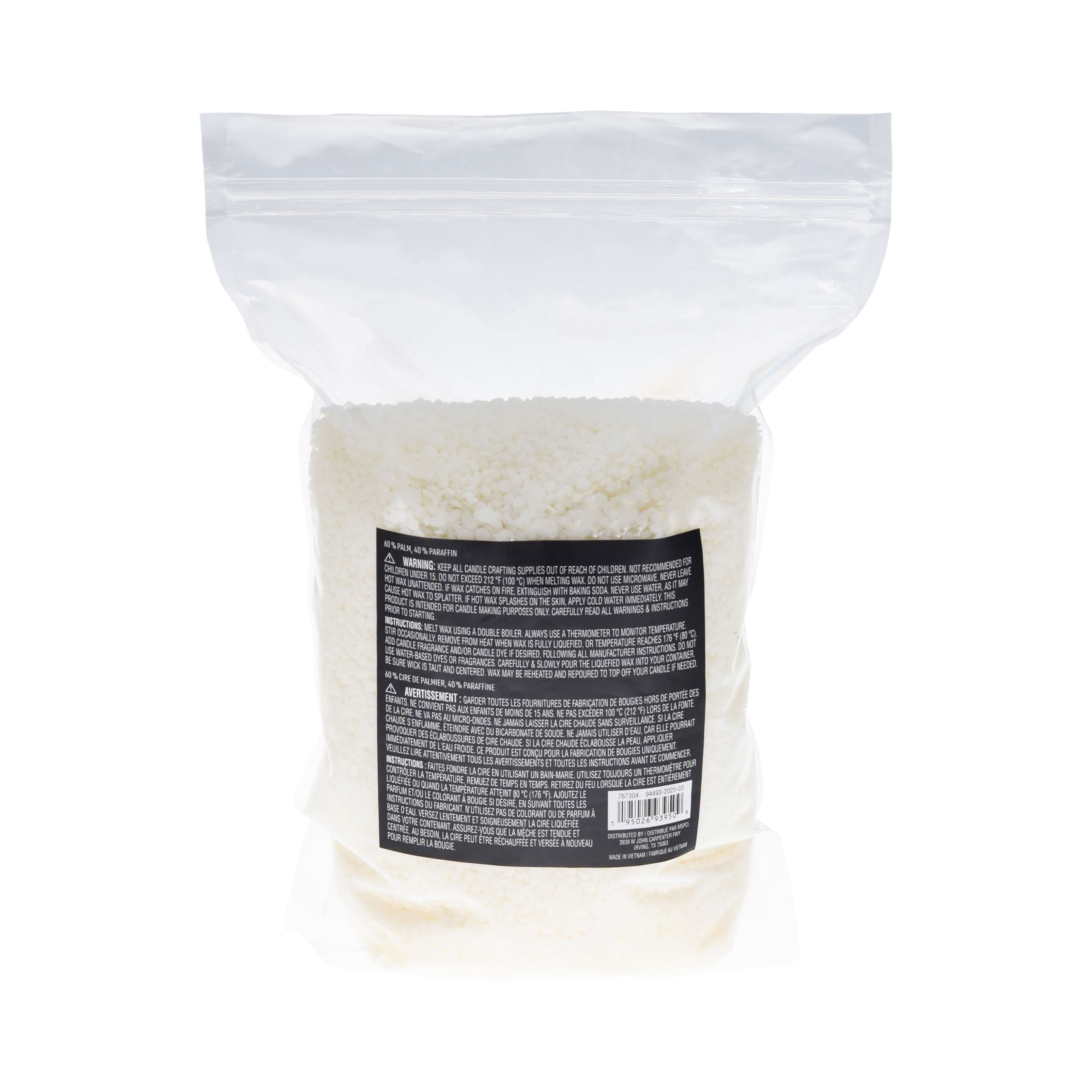 Make Market Candle Wax Pastilles, Palm & Paraffin Blend, White (Uncolored), 4 lb. Bag