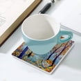 thumbnail image 5 of GZHJMY Square Drink Coasters 2 Pcs Beautiful Bright Painted Autumn Landscape Absorbent Ceramic Coffee Coasters for Drinks with Cork Base Housewarming Gift for Home Decor, 5 of 6