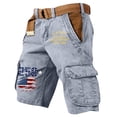 thumbnail image 2 of USA 250th Anniversary Men's Vintage Cargo Shorts Patriotic Flag Print Hiking Short with Pockets, 2 of 4