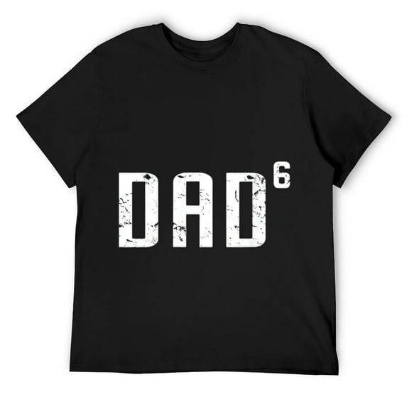 Mens DAD Of 6, Father's Day, Father Of Six Kids, Funny Papa T-Shirt Black