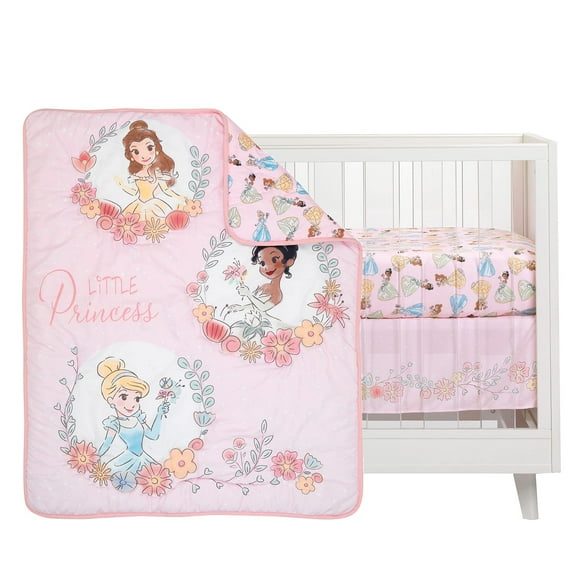 Juego de ropa de cama para cuna Lambs & Ivy Princesses Disney Pink, 3 unidades