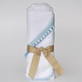 thumbnail image 1 of Newborn Hooded Bamboo Turkish Towel - White With Blue Ribbon, 1 of 1