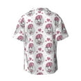 thumbnail image 2 of Xecao offers the Cute Poodle Dog for Men's Casual Short-sleeved Shirt, a button-up collared shirt with a pocket, perfect for beach vacations and yacht travel in the 4X-Large size., 2 of 7