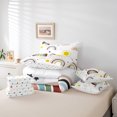 thumbnail image 6 of Homewish Cartoon Rainbow Sun 7 Pieces Bedding Comforter Set,Cute Stars Print Full Bedding Set,White Red Yellow Fitted Sheet Flat Sheet For Teens,Breathable Home Decor Reversible, 6 of 8