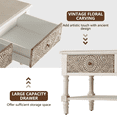 thumbnail image 5 of COSIEST Vintage Rectangular Coffee Table w Drawers, Farmhouse 2 Tier Small Wood Coffee Table with Solid Wood Legs, 5 of 7