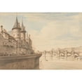 thumbnail image 3 of Henry Edridge 18x14 Black Modern Framed Museum Art Print Titled - The Conciergerie, Paris (ca. 1818), 3 of 5