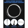 thumbnail image 2 of BLUEWING High Speed Wahoo Trolling Shock Leader with 25ft 400lb Mono Line and Stainless Steel Large Snap Swivel Wahoo Shock Leader for Saltwater Fishing, 2 of 7
