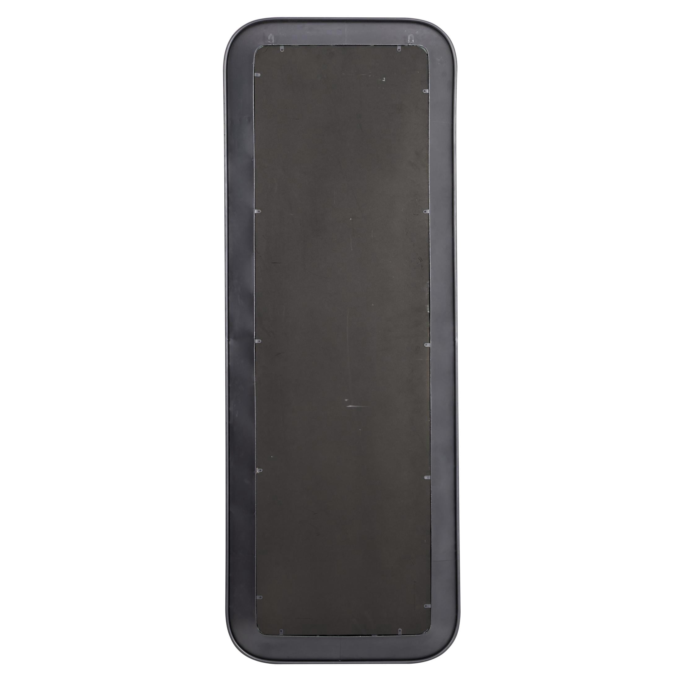 DecMode 25" x 70" Black Concaved Wall Mirror with Gold Detailing