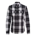 thumbnail image 1 of Burnside - Camisa a cuadros de manga larga para mujer - B5222-S-Blanco/ Negro Burnside 5222, 1 of 1