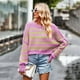 thumbnail image 2 of Suéter de cuello redondo de moda para mujer de otoño e invierno con capucha suelta de color sólido, 2 of 6