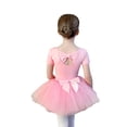 thumbnail image 2 of ‌LYMAYTER Girls Ballet Leotard kids Short Sleeve Dance Suit Cute Glitter Dance Dress Outfit 3-11Y, 2 of 8