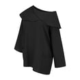 thumbnail image 5 of AKEGAMN Women's Casual Solid Color 3/4 Sleeve Linen Pocket Shirt, Black S-3XL, 5 of 9