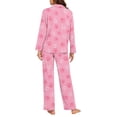 thumbnail image 3 of SCRAWLGOD Dog Paw Pajamas Women Long Sleeve Tops and Pants for Women Loungewear V Neck Pjs for Women Size 4XL 2-Piece Lounge Set Washable Button Front Pj, 3 of 7