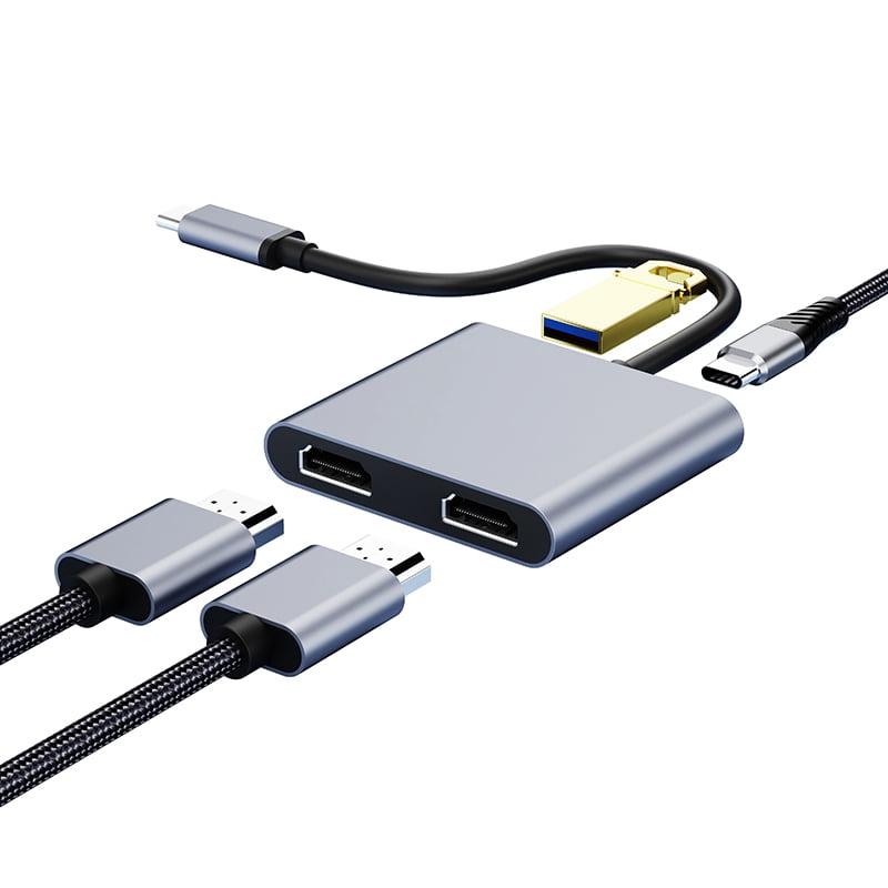DOONJIEY  USB C MST HUB 4 In 1 with USB-C to 2 HDTV USB3.0 87W Power Delivery For Notebook Phone Laptop USB Port Hub