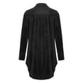 thumbnail image 5 of Lovskoo 2024 Womens Velvet Dress V-Neck Long Sleeve Oversized Mini Party Cocktail Boyfriend Dress Black, 5 of 6