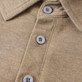 thumbnail image 5 of GEWSEY Mens Long Sleeve Polo Shirt Classic Casual Button Collared Fashion Golf Shirts (Khaki, XXL), 5 of 9