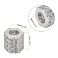 thumbnail image 2 of Unique Bargains Charm Rhinestone Beads, 4 Pack Cubic Hexagon Zircon Pave Spacer Beads for Bracelet Jewelry Making (Platinum), 2 of 7