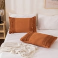 thumbnail image 4 of Move Over Burnt Orange Macrame Tassel Pillowcases Queen, 100% Washed Microfiber Pillow Cover Set of 2, Boho Decor, No Filling, 4 of 8