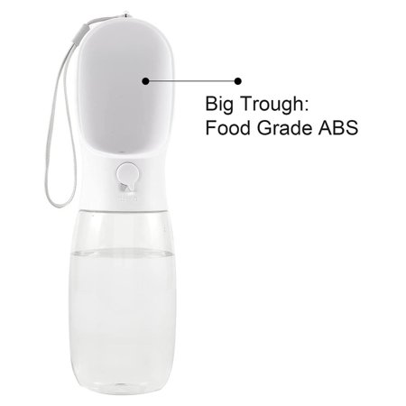 

Dog Water Bottle Large 19OZ Capacity Dog Water Bottle Dispenser Portable for Walking with Food Container (White)
