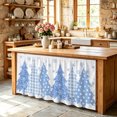thumbnail image 6 of Blue Christmas Cabinet Curtain 32"Wx55"L,Dustproof Pantry Door Curtain with Self Adhesive Tape,Blue Plaid Xmas Tree Snowflake Winter Tall Storage Cover Privacy Drape for Bathroom Kitchen Laundry Room, 6 of 9