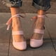 thumbnail image 4 of Sandalias de tacón alto con correa para el tobillo bonita profesional para banquetes para mujer Wmkox8yii nm2491, 4 of 5