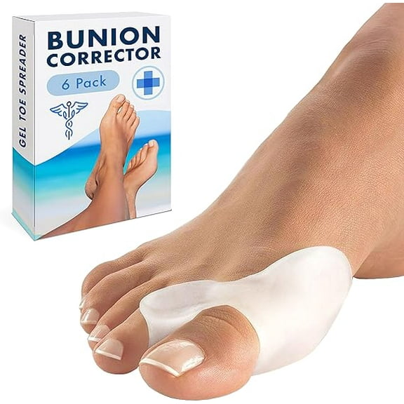 Bunion Cushion Protector, 6 Packs of Bunion Corrector Pads with Separator for Big Toe, Gel Shield for Foot Pain Relief, Calluses